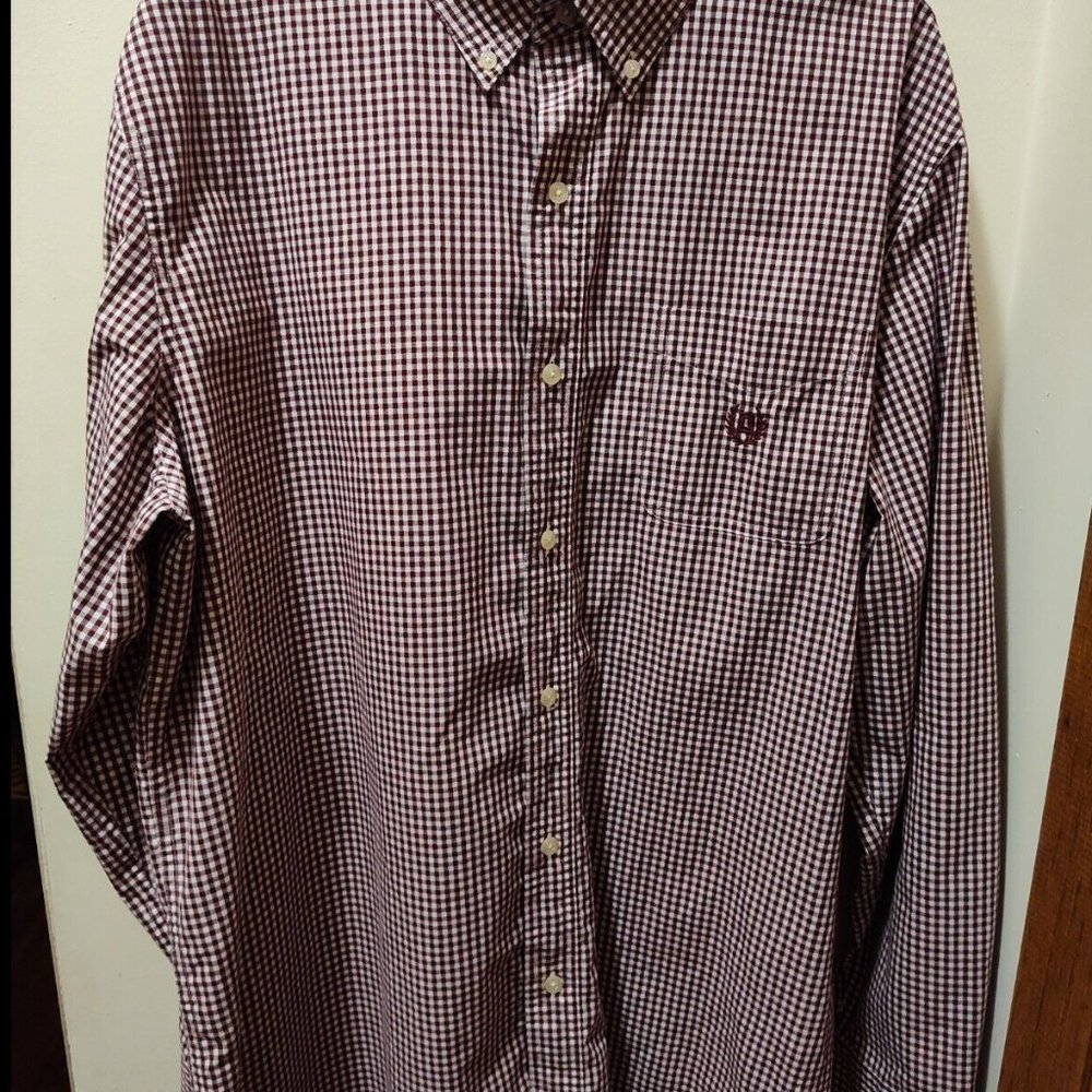 Chaps Easy Care Men's Plaid Long Sleeve Button Down Shirt Size XL